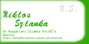 miklos szlamka business card